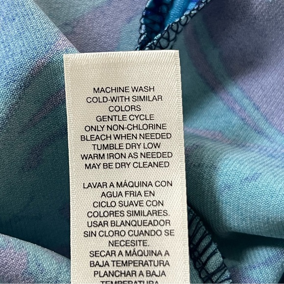 Easywear By Chico’s Blue Floral Ombré Asymmetrical Hem‎ Tunic Women’s Large 2 - Picture 7 of 8